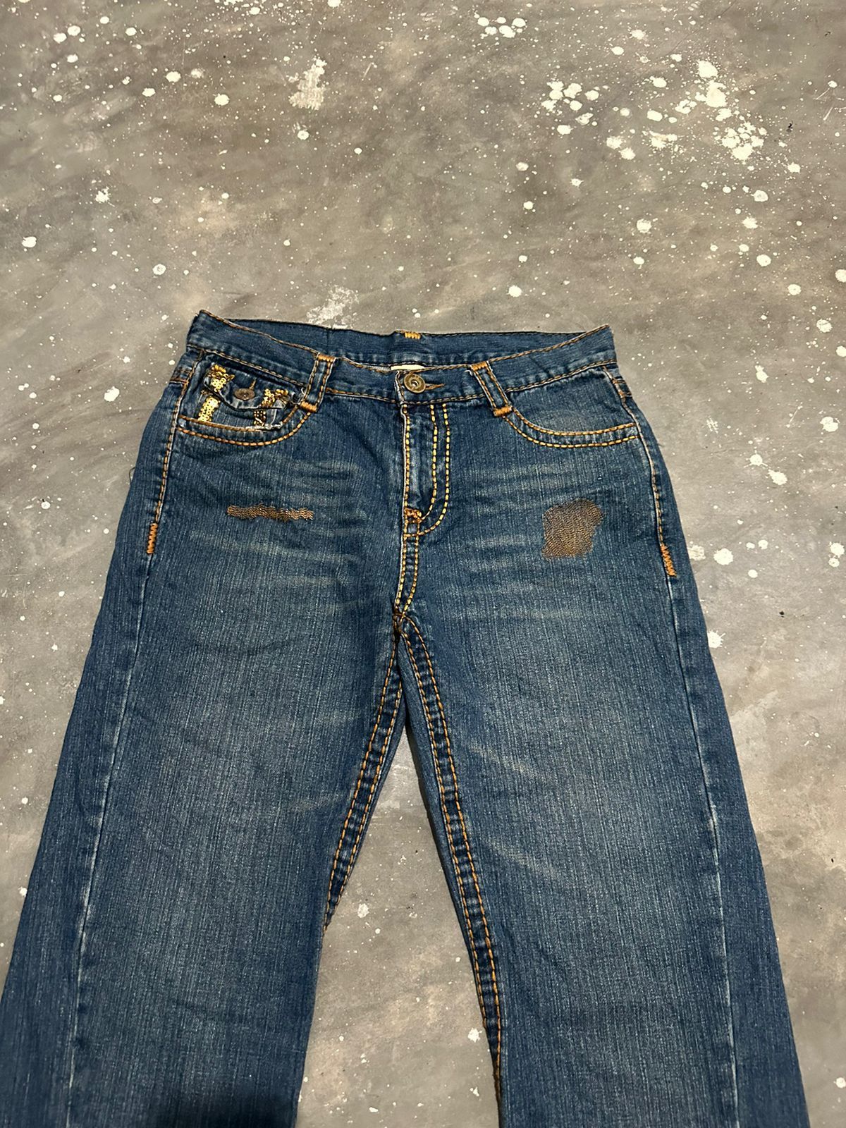 True Religion 🔥Rare!!! True Religion Sequin Logo Joey Super T Jeans Size US 34 / EU 50 - 7 Thumbnail