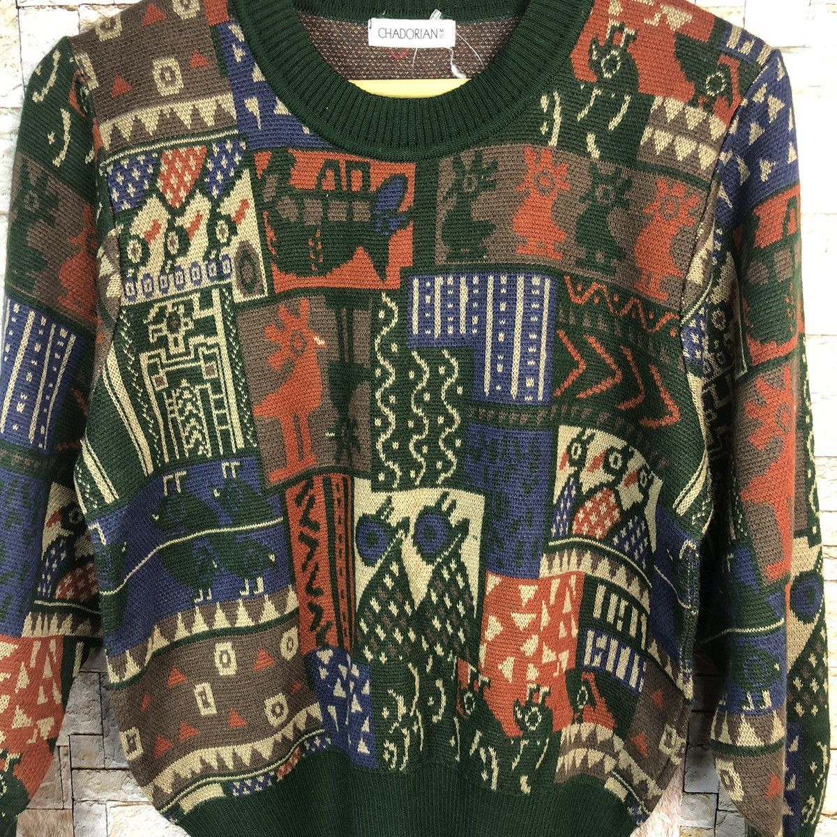 Homespun Knitwear Lhadorian Green art vintage Knitwear #A486 Size S / US 4 / IT 40 - 5 Thumbnail