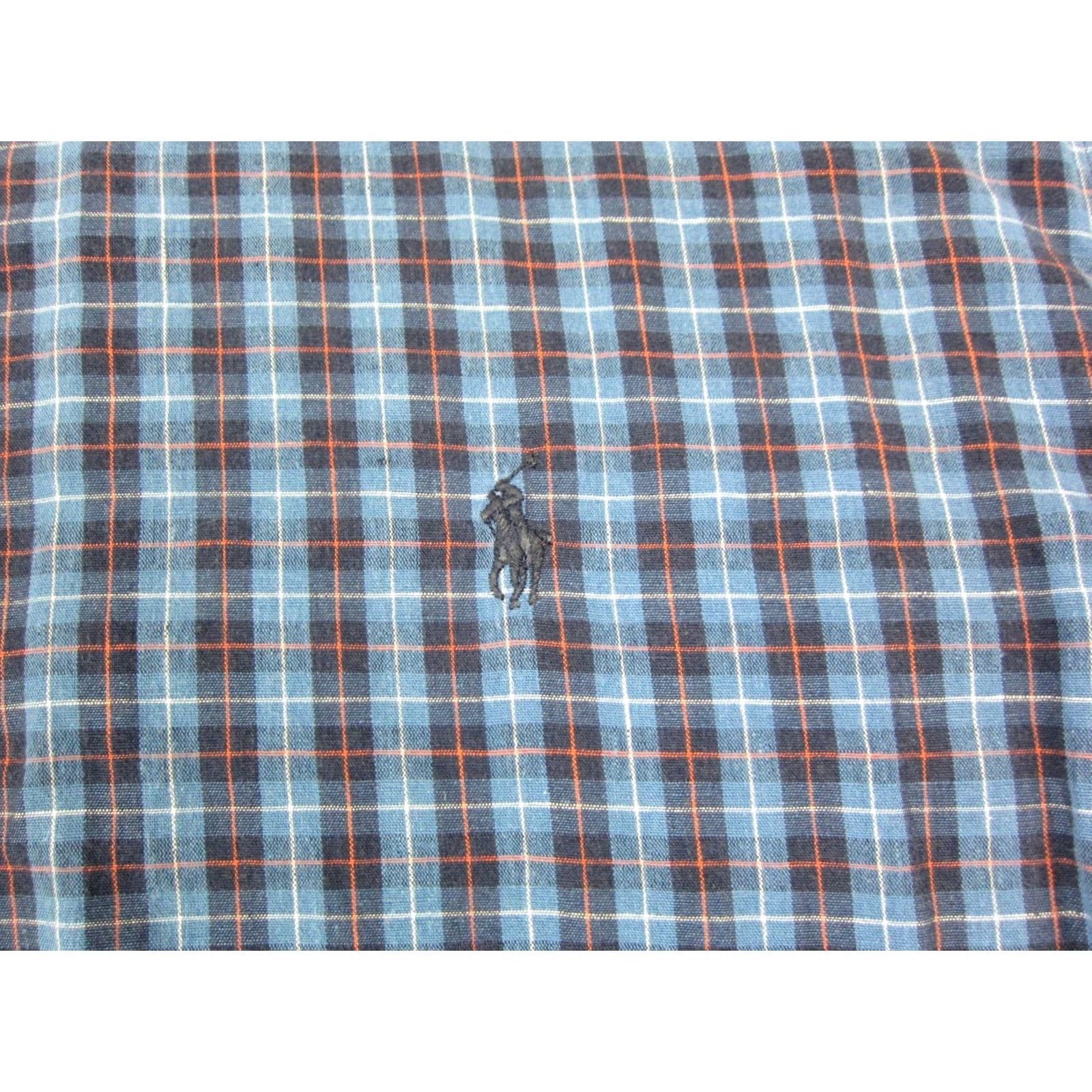 Ralph Lauren VINTAGE Ralph Lauren Shirt Mens 2XL Blue Plaid Button-Up Cotton Linen Long Sleeve Collared 90s City Classic Logo Pockets Size US XXL / EU 58 / 5 - 3 Thumbnail