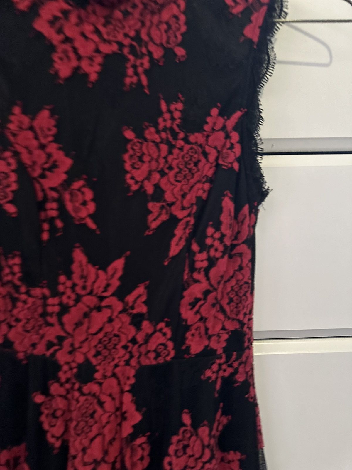 Vintage Red Black Lace dress Size S / US 4 / IT 40 - 7 Thumbnail