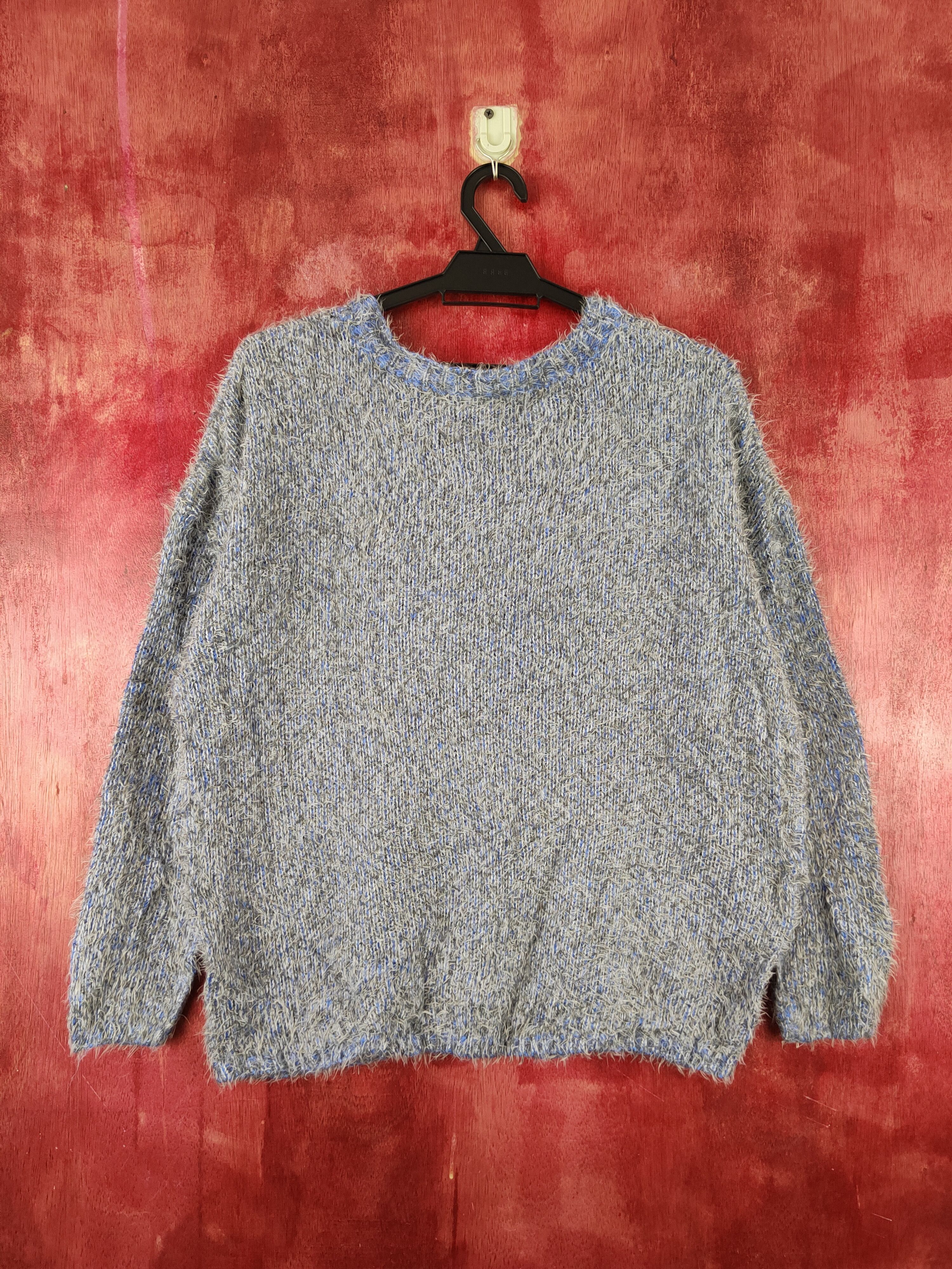 Japanese Brand × Vintage Vintage 💥 Japanese Brand Blue Gray Fur Mohair Knitwear Size M / US 6-8 / IT 42-44 - 7 Thumbnail
