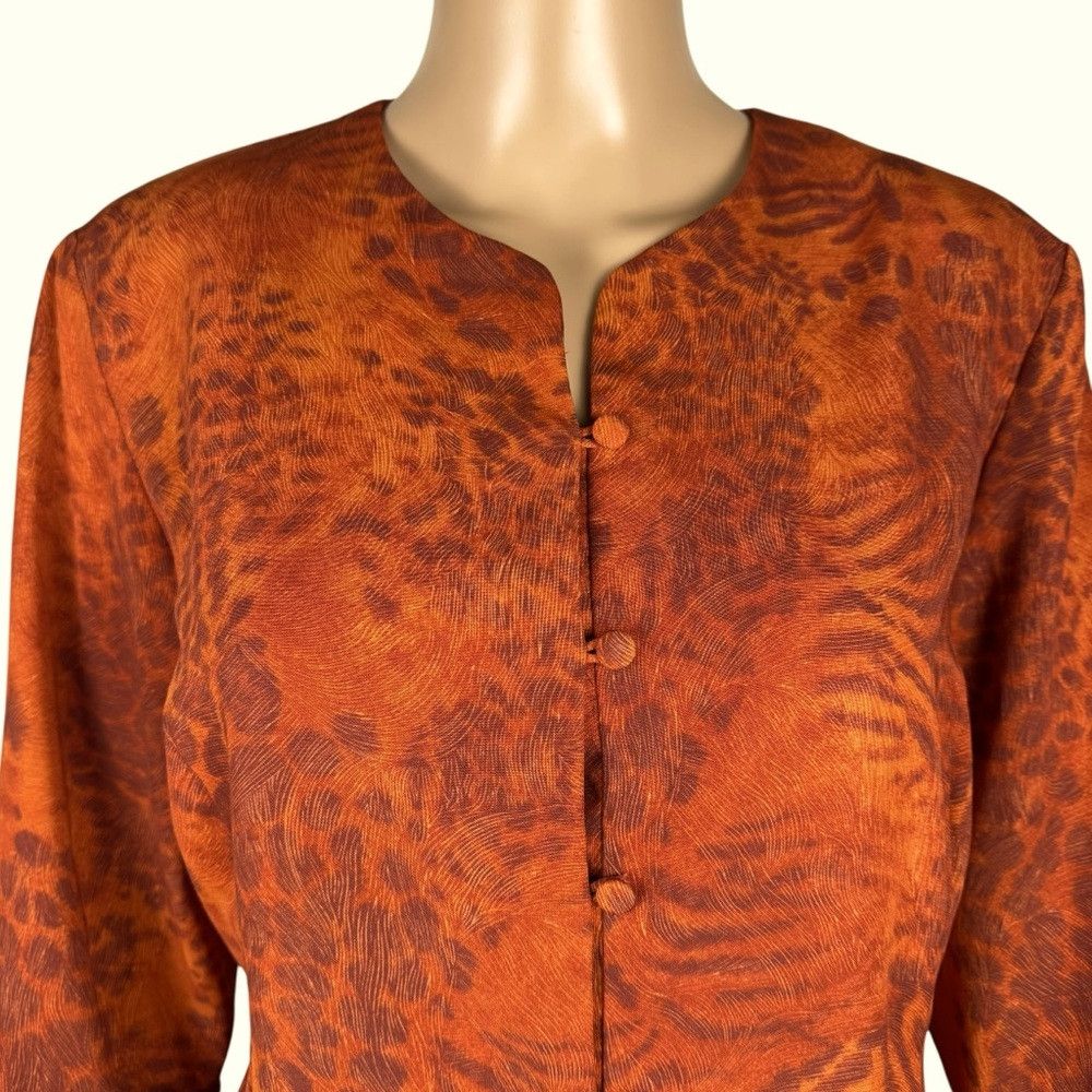 Other Vintage Kathy Che Animal Print 3/4 Sleeve Blouse Size 10 Size L / US 10 / IT 46 - 2 Thumbnail