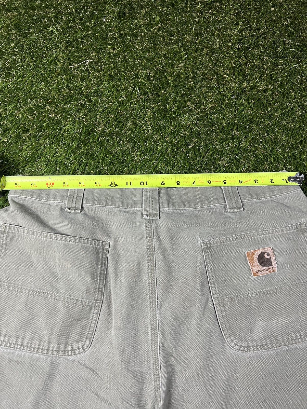 Carhartt Vintage 90s Faded Olive Baggy Fall Carhartt Carpenter Shorts Size US 36 / EU 52 - 4 Thumbnail