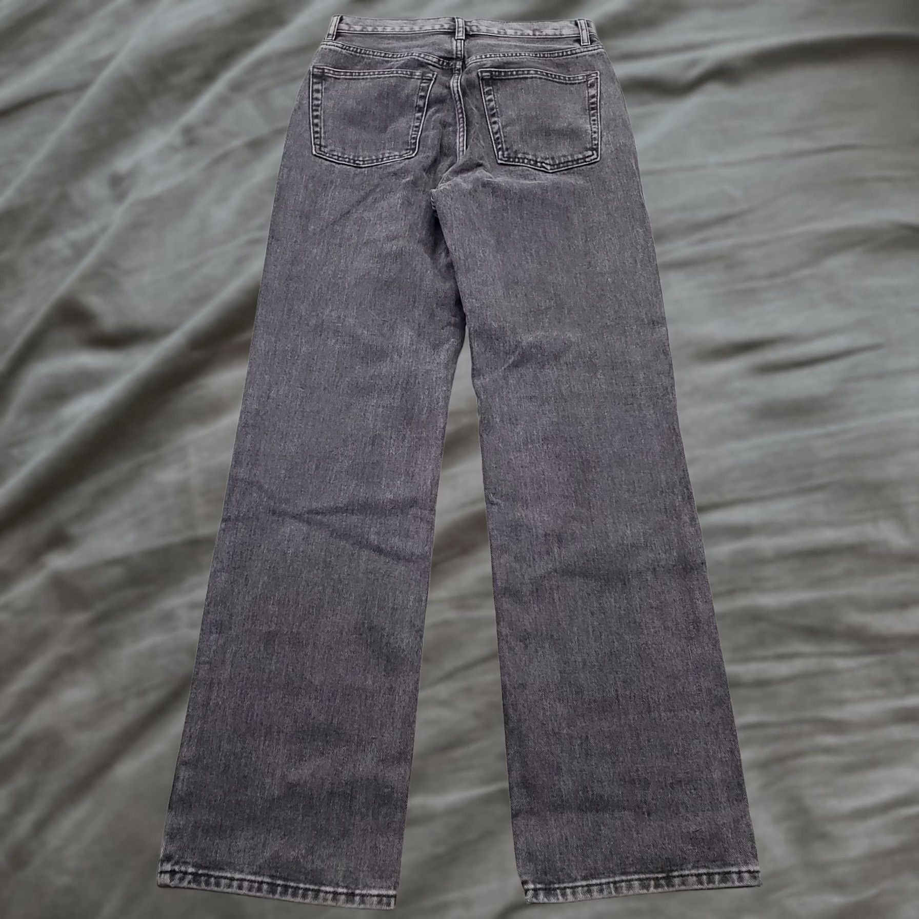 Topshop Topshop Jeans Womens Size 6 Gray Denim Dark Wash Regular Straight Leg Button Fly Shirt? Size 28" / US 6 / IT 42 - 1 Thumbnail