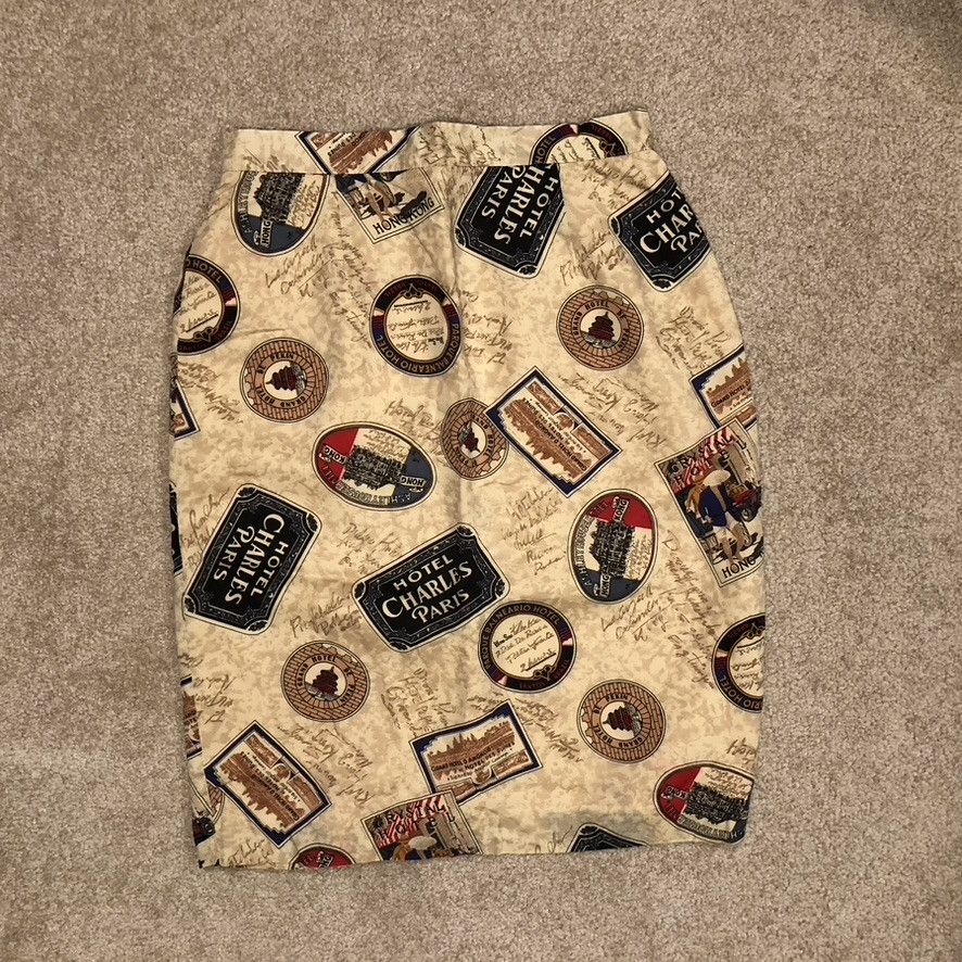 Diane von Furstenberg Vintage Parisian Hotel Themed Skirt Size 12 Size 25" / US 0 / IT 36 - 10 Thumbnail