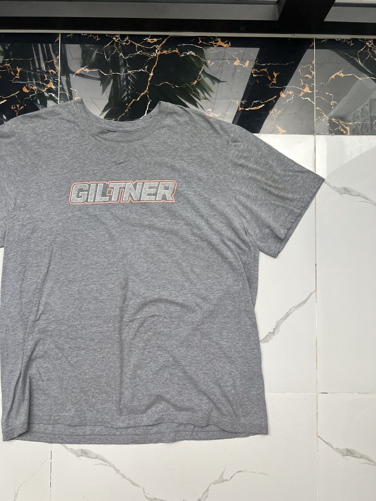Nike × Vintage 90's NIKE GILTNER CENTR SWOOSH Y2K RARE TEE BIG LOGO Size US XL / EU 56 / 4 - 3 Thumbnail