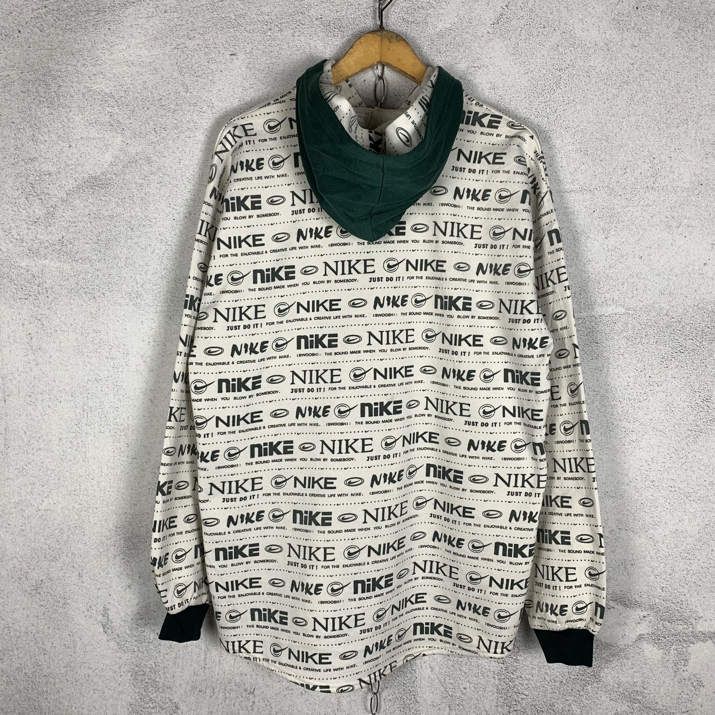 Nike Vintage 90s Nike Swoosh Over Print Hoodie Size US L / EU 52-54 / 3 - 2 Thumbnail
