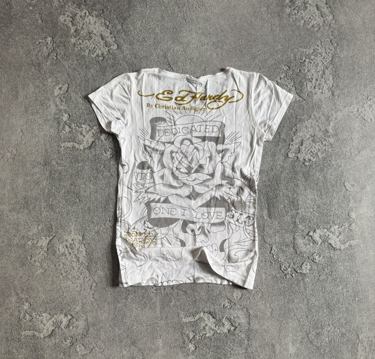 Ed Hardy Ed Hardy big logo rose 🌹 avantgarde y2k tee tshirt Size S / US 4 / IT 40 - 10 Thumbnail
