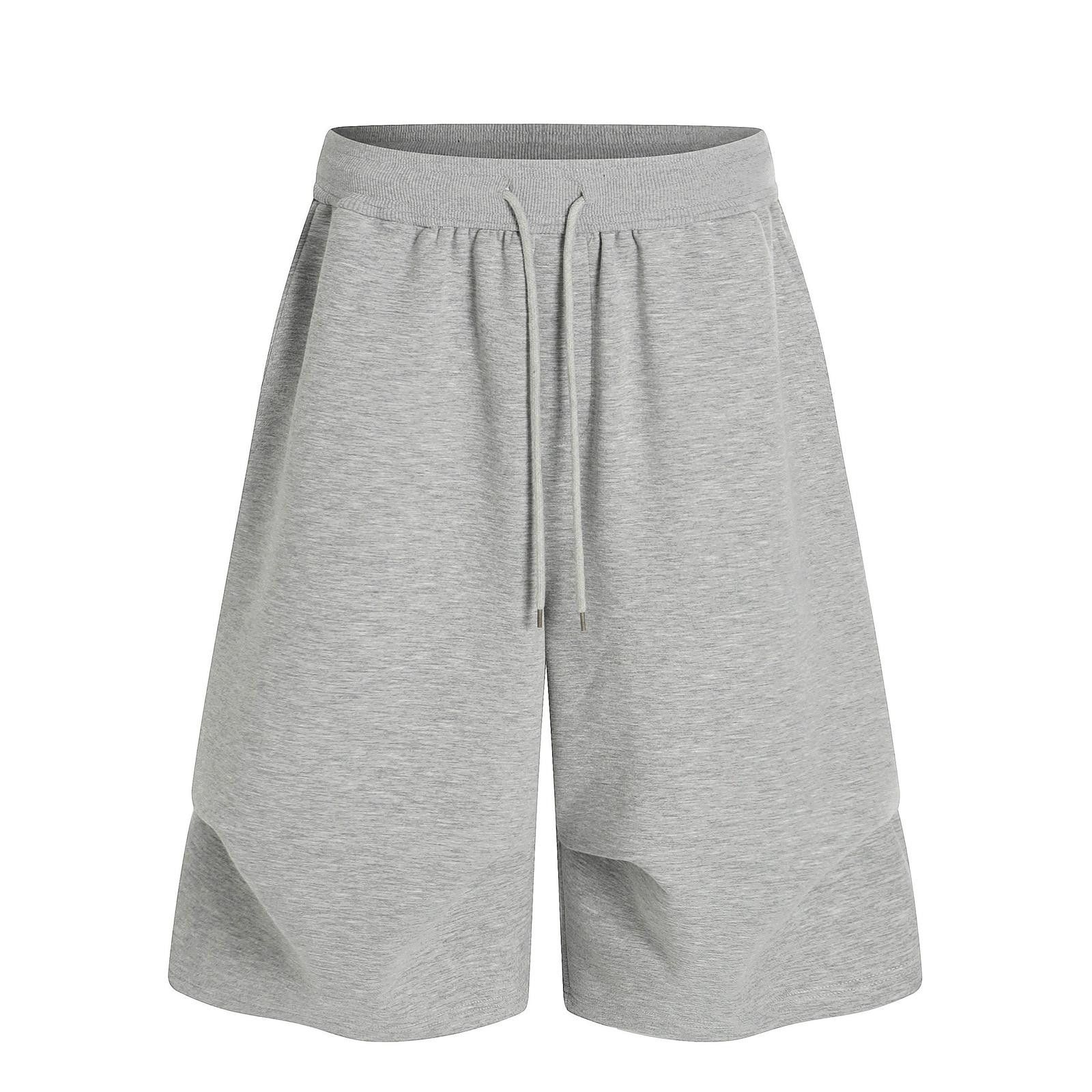 Men's Gray Sweat Wide Long Shorts