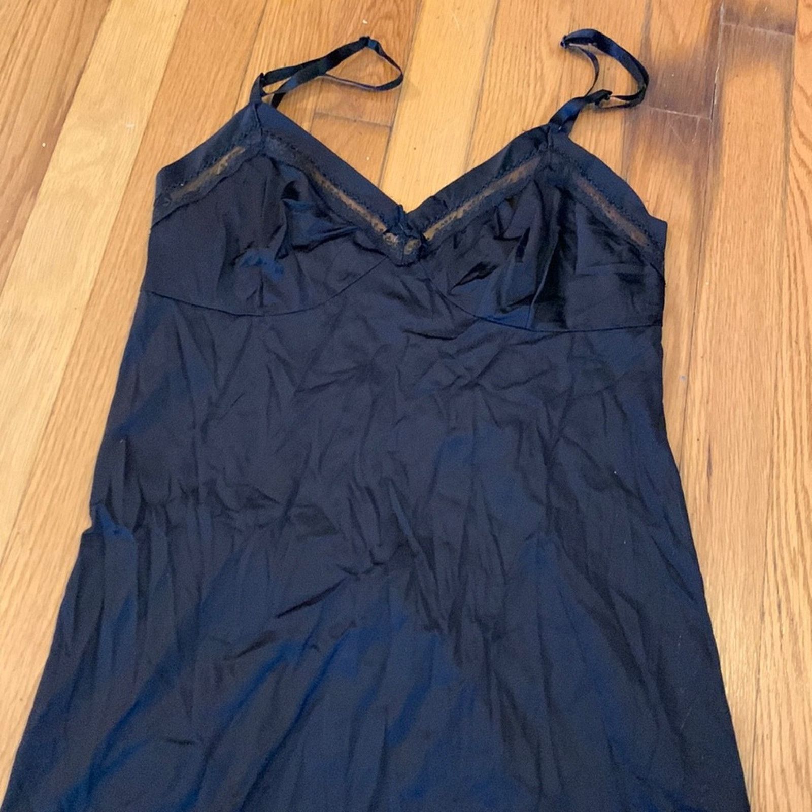 Vintage 60’S vintage black slip slipdress chemise nighty Size XS / US 0-2 / IT 36-38 - 4 Thumbnail