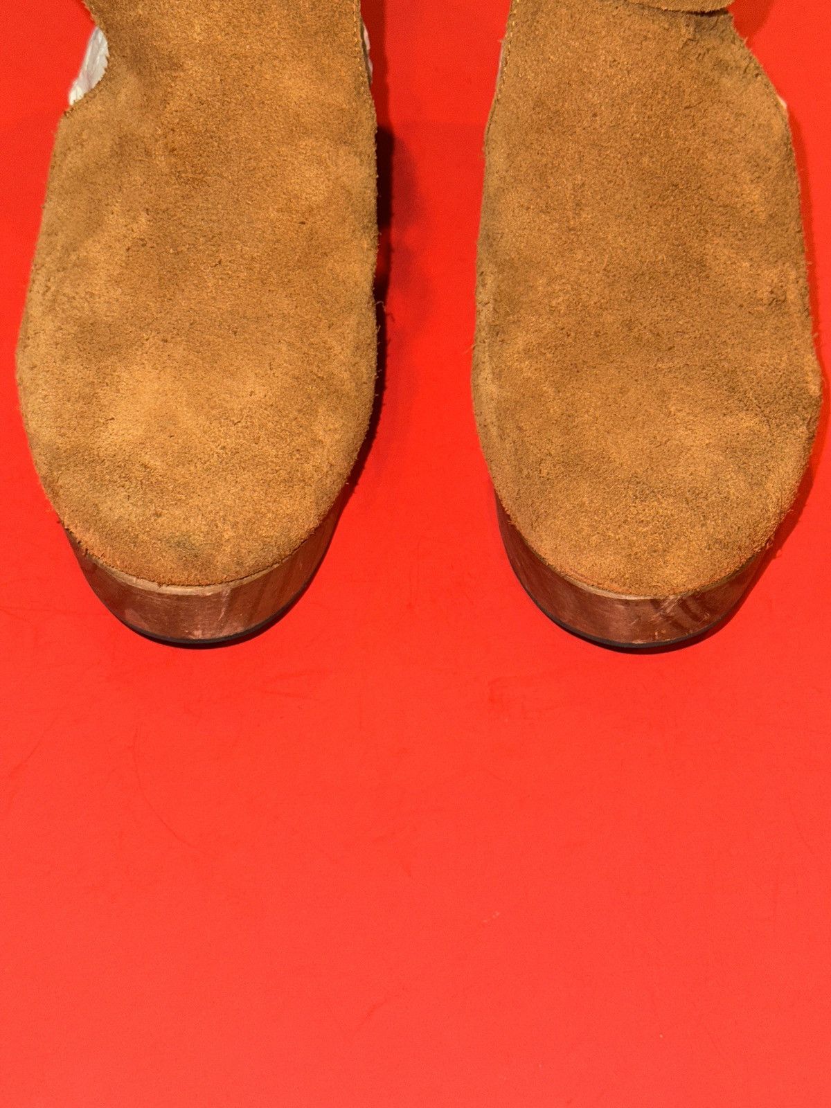 Free People Free People Cedar Wood Tan Suede Platform Clogs Heels 9 US Size US 9 / IT 39 - 2 Thumbnail