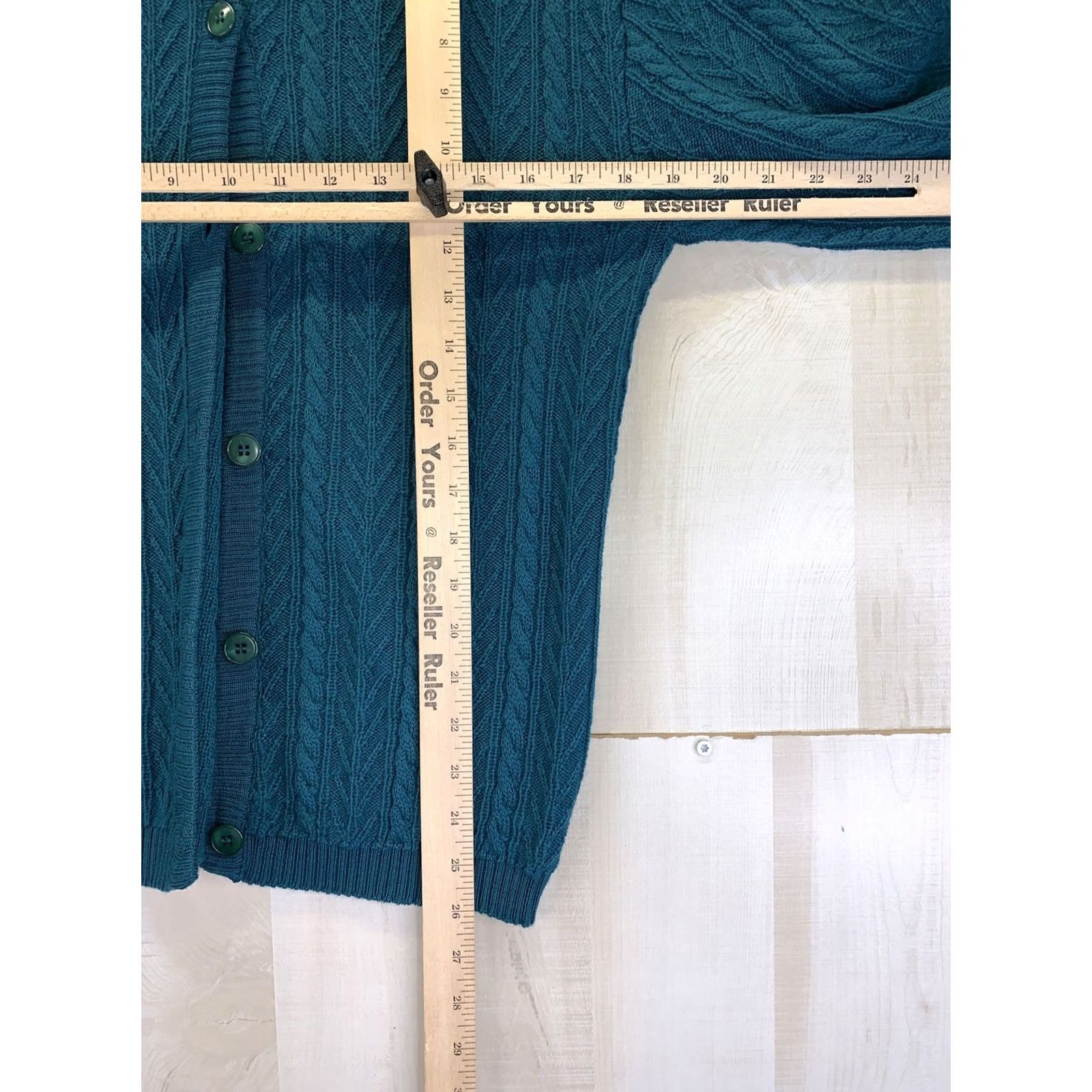 Pendleton VINTAGE Pendleton Sweater Cardigan Womens Small 100% Wool Teal Cable Knit 80s 90s Preppy Fall Winter Light Blue Womens S Size S / US 4 / IT 40 - 4 Thumbnail