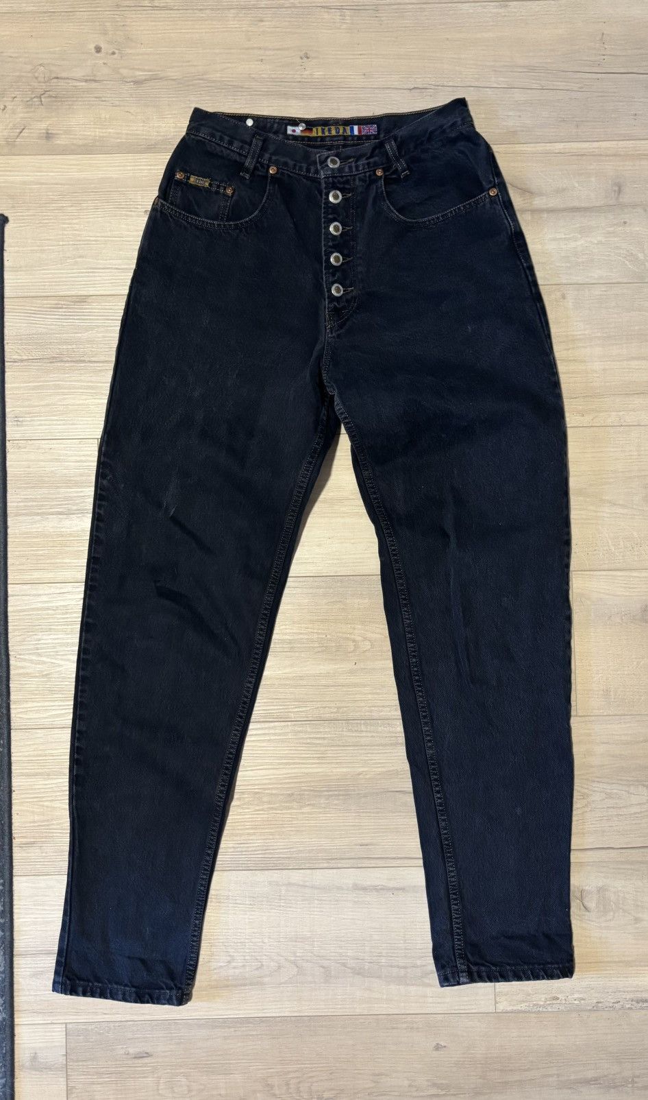 Vintage IKEDA Black Button Fly Denim Jeans Made in Canada Size US 28 / EU 44 - 2 Thumbnail