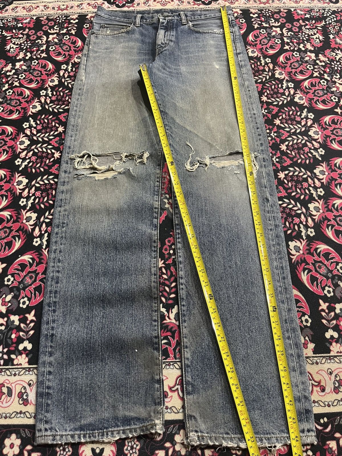 Undercover × Uniqlo Vintage Uniqlo Blue Faded Washed Distressed Straight Jeans Size US 31 - 11 Thumbnail