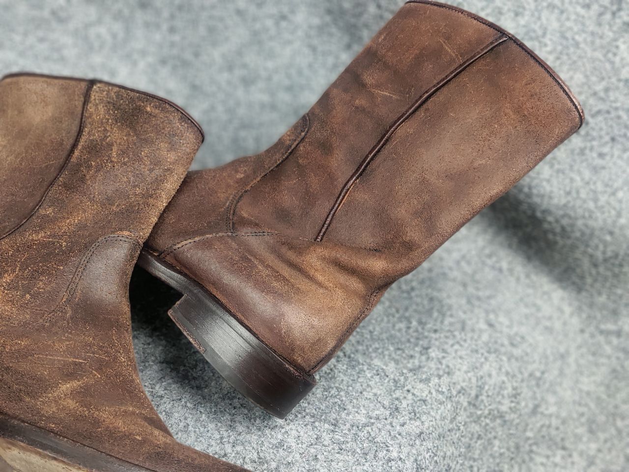 Daniele Alessandrini Alessandrini Vintage Brown Leather Boots Zip Carol Styl Rick Size US 9 / EU 42 - 20 Thumbnail