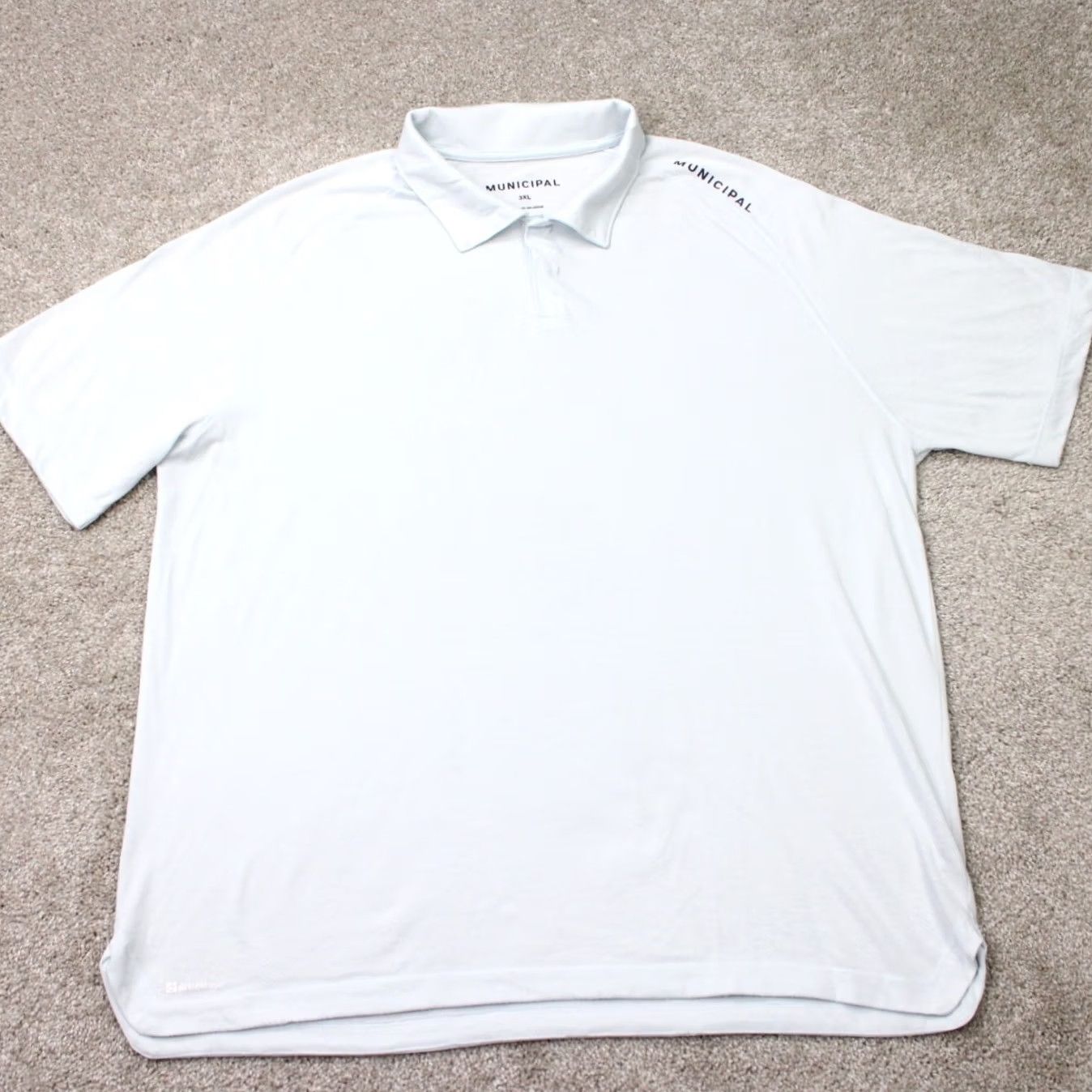 Vintage Muncipal Polo Shirt Mens 3XL Light Blue Drirelease S/S Pullover Polo Shirt Men XXXL Blue Golf Casual Regular Fit Knit Polo Shirt Mens 3XL Size US XXL / EU 58 / 5 - 2 Thumbnail
