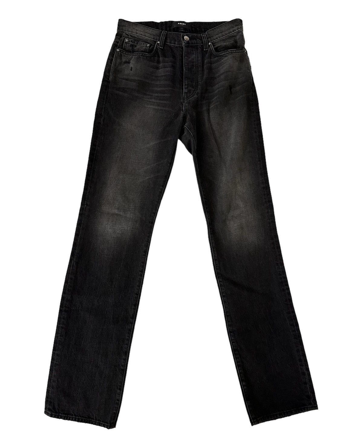 image of Amiri stacked Straight-Leg Denim Jeans in Black, Men's (Size 30)