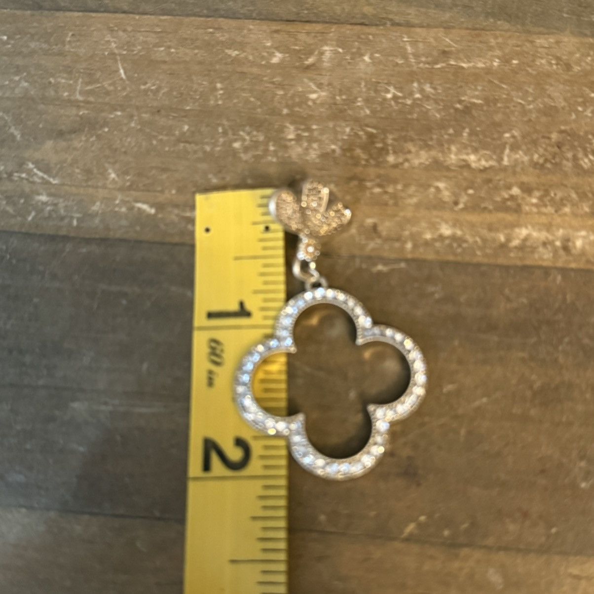 Other Gold tone rhinestone clover dangle earrings Size ONE SIZE - 3 Thumbnail