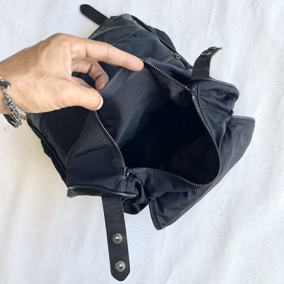 Y's × Yohji Yamamoto × Yves Saint Laurent Pour Homme Y'saccs Black Nylon Backpack Size ONE SIZE - 9 Thumbnail