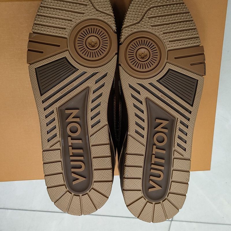 Louis Vuitton Louis Vuitton Brown Leather Low-Top Sneakers -2508 Size US 8 / EU 41 - 3 Thumbnail
