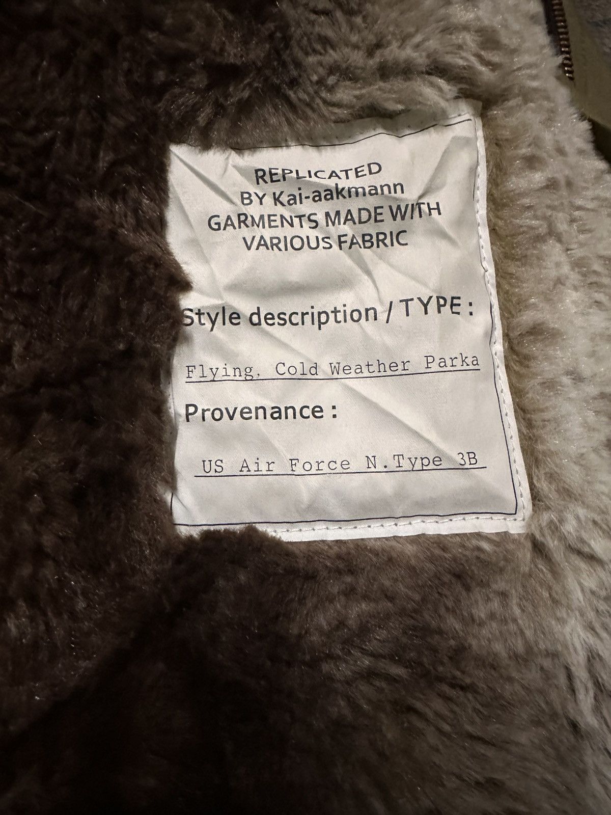 Kai Aakmann Replica Project US Air Force N.Type 3B Parka Size US S / EU 44-46 / 1 - 12 Thumbnail