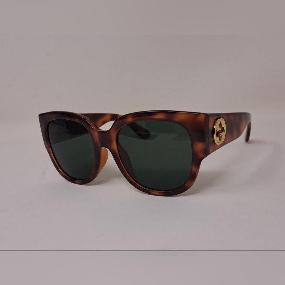 Gucci Gucci Womens Sunglasses Havana Green Gold Big Logo Square G Size ONE SIZE - 2 Thumbnail