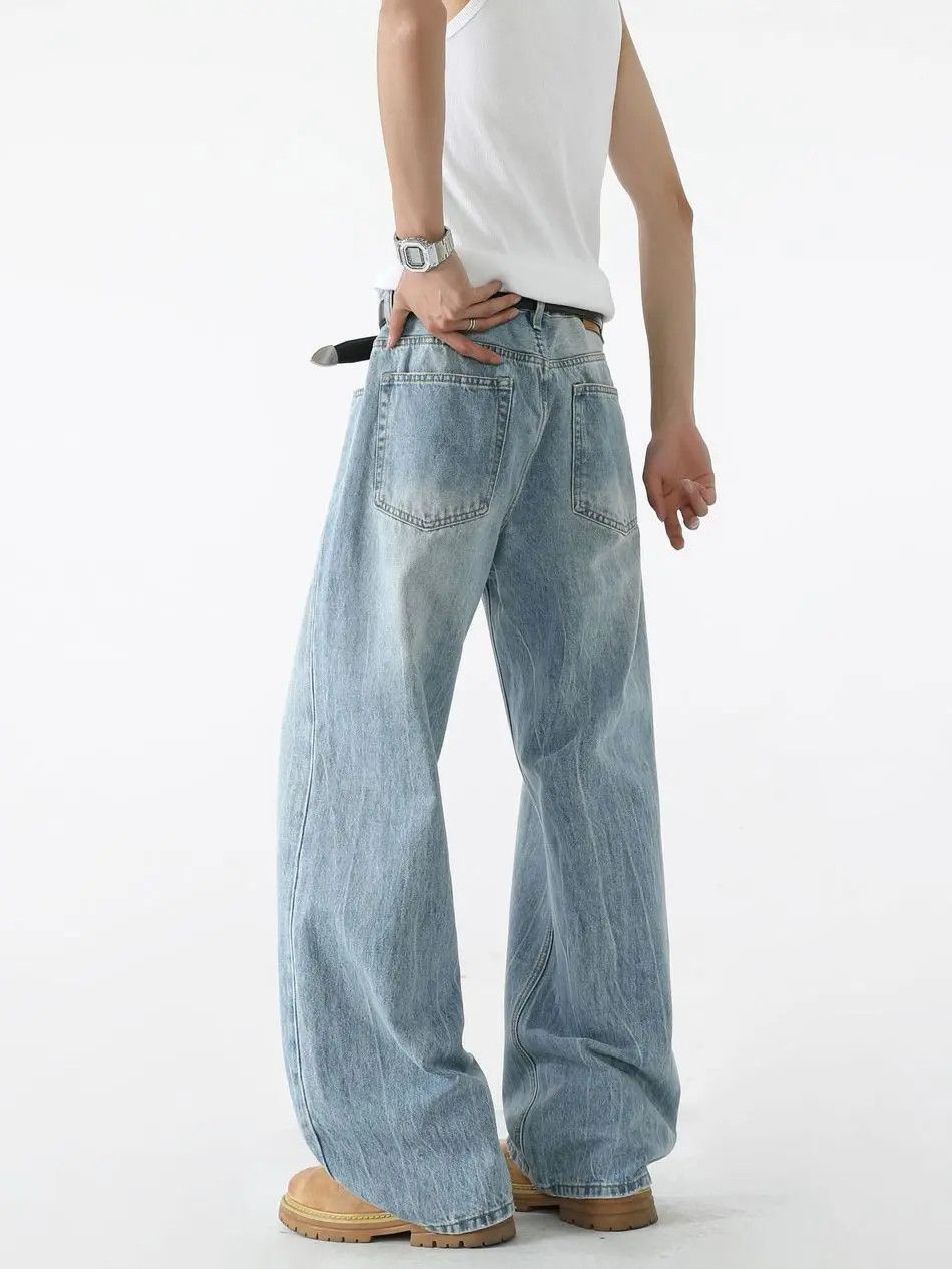 Japanese Brand Retro loose straight leg casual wide leg jeans Size US 30 / EU 46 - 5 Thumbnail