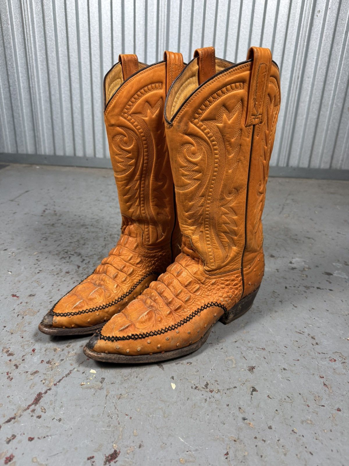 Other 80s Vintage Rudel Made In Usa Crocodile Vamp Cowboy Boots Size US 10.5 / EU 43-44 - 1 Thumbnail
