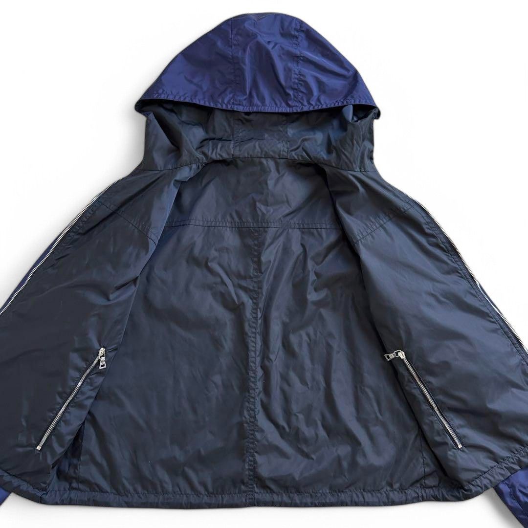 Prada Prada - L Nylon Navy Black Embroidered Light Jacket Size US M / EU 48-50 / 2 - 8 Thumbnail