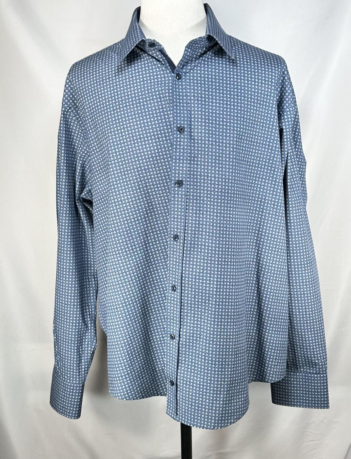 English Laundry English Laundry Tall Embroidered Button Up Blue Mens 2XLT Size US XXL / EU 58 / 5 - 1 Thumbnail