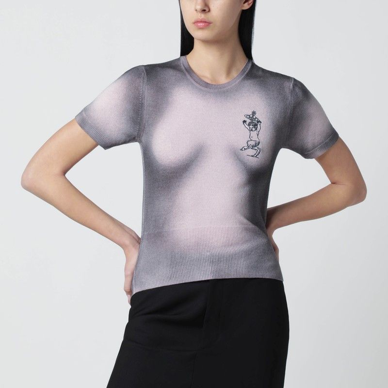 Vivienne Westwood Vivienne Westwood Pink/Black Degrade-Effect Knit Top Size XS / US 0-2 / IT 36-38 - 1 Thumbnail