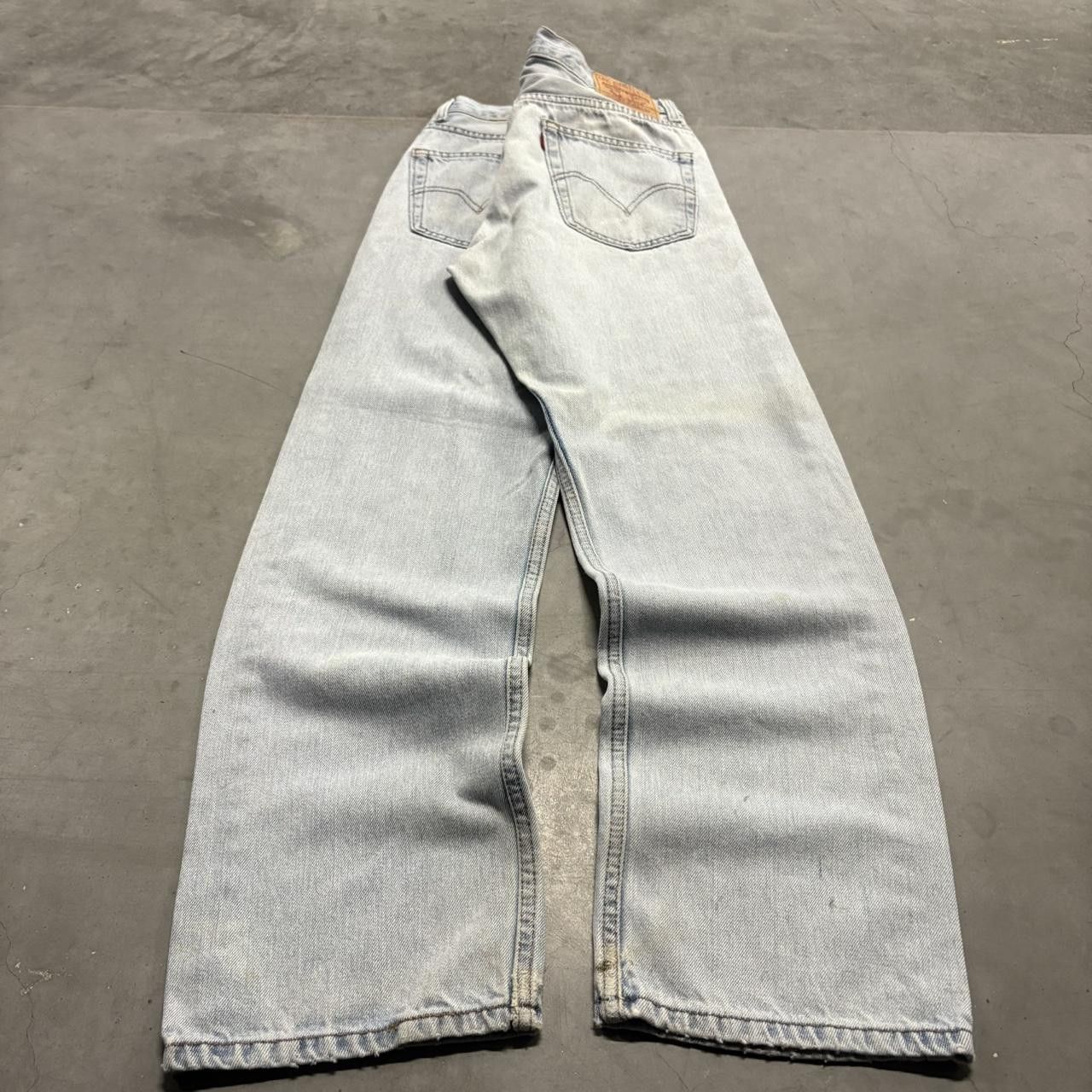 Levi's × Vintage Crazy Vintage Y2K/2000s Levis Straight Fit Light Blue Wash Denim Jeans! Size US 33 - 4 Thumbnail