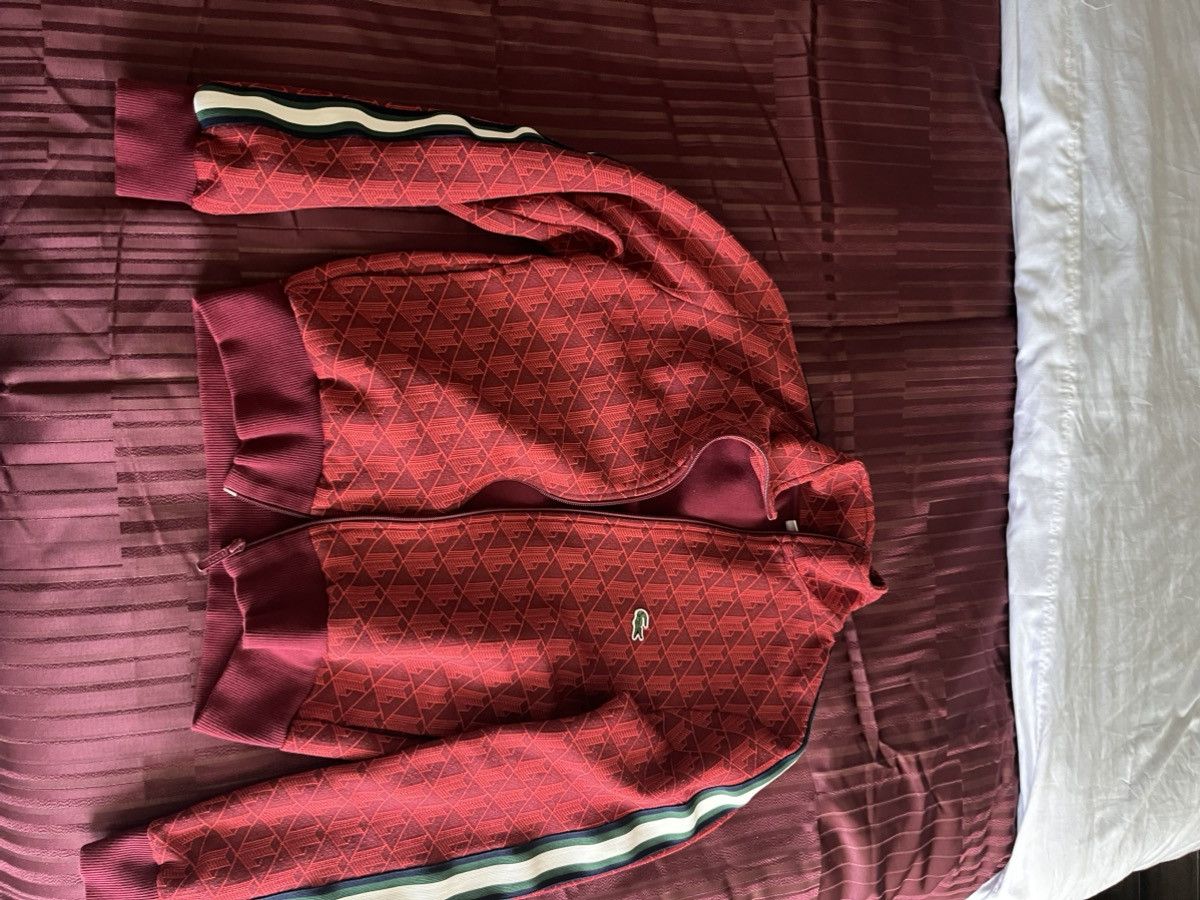 Lacoste Lacoste Full Zip Track Jacket Red Patterned Size Small Size US S / EU 44-46 / 1 - 3 Thumbnail