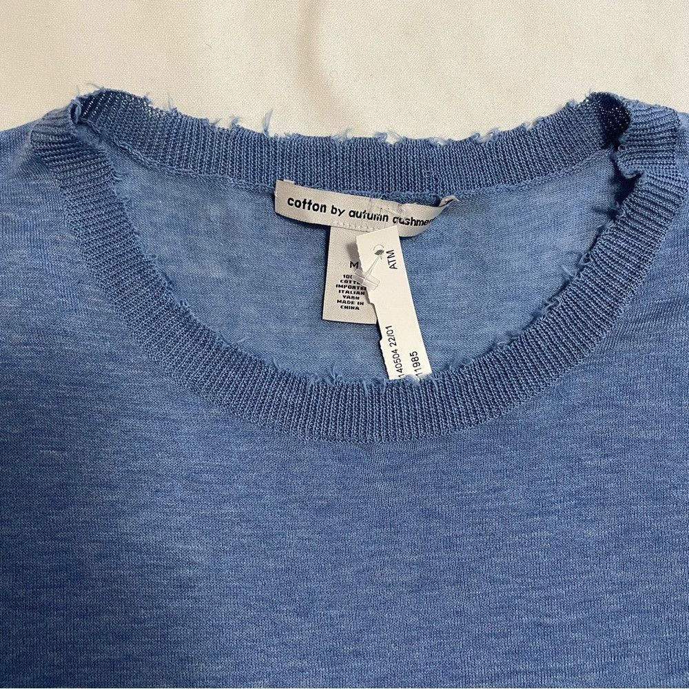 Autumn Cashmere NWT New Cotton By Autumn Cashmere Sleeveless Blue Top Size Size M / US 6-8 / IT 42-44 - 6 Thumbnail