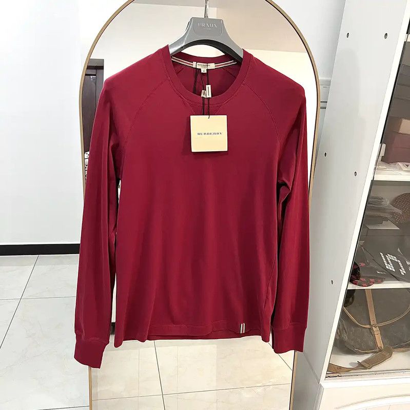 Burberry Burberry Red Cotton Long Sleeve Tee Shirt Size US M / EU 48-50 / 2 - 1 Thumbnail