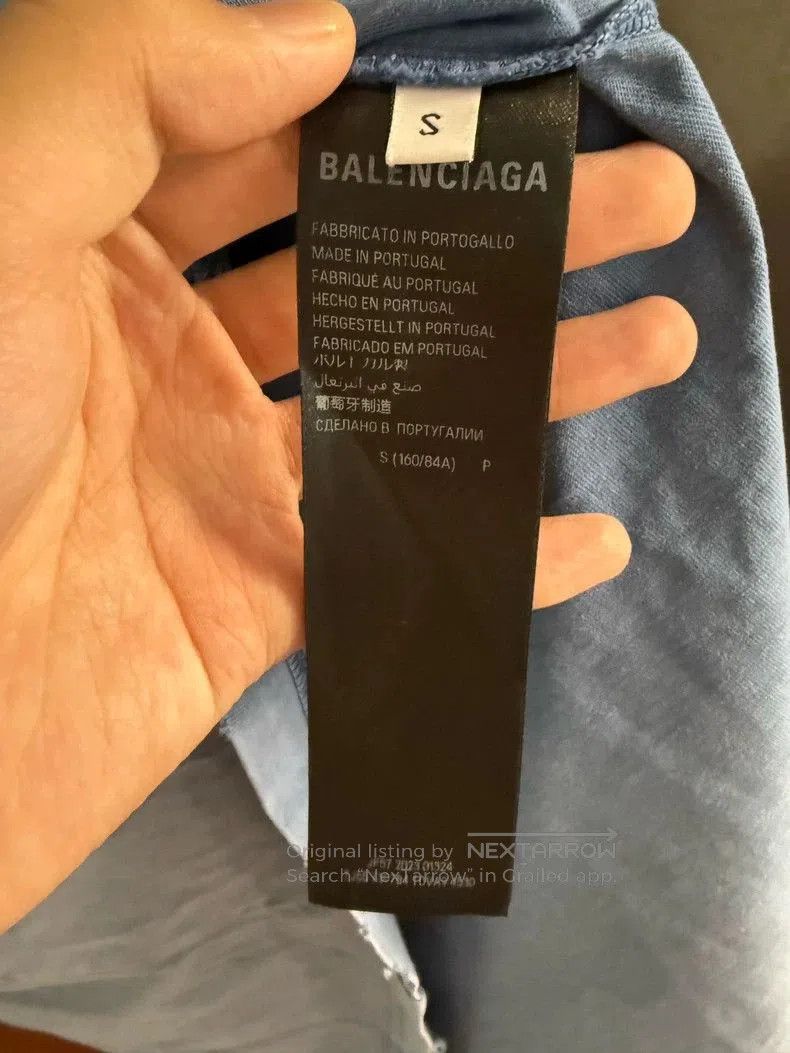Balenciaga Balenciaga Blue Tape Short Sleeve Tee. Size US S / EU 44-46 / 1 - 4 Thumbnail