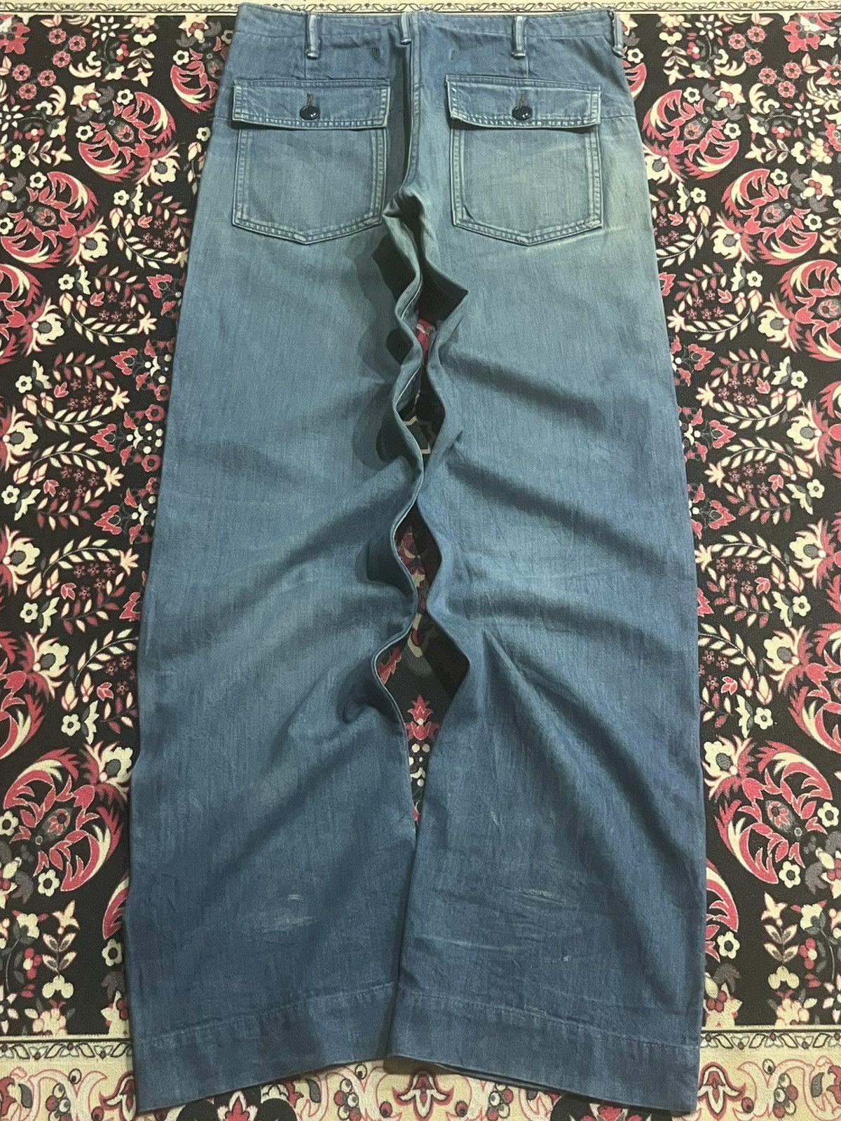 OMNIGOD Vintage Japanese Brand Omnigod Blue Washed Fatigue Pants Size US 30 / EU 46 - 2 Thumbnail