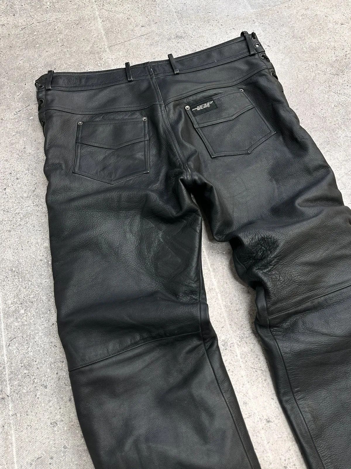 Jean Paul Gaultier Leather Pants Rick Owens Style Vintage Avantgarde Moto Japan Size US 38 / EU 54 - 10 Thumbnail