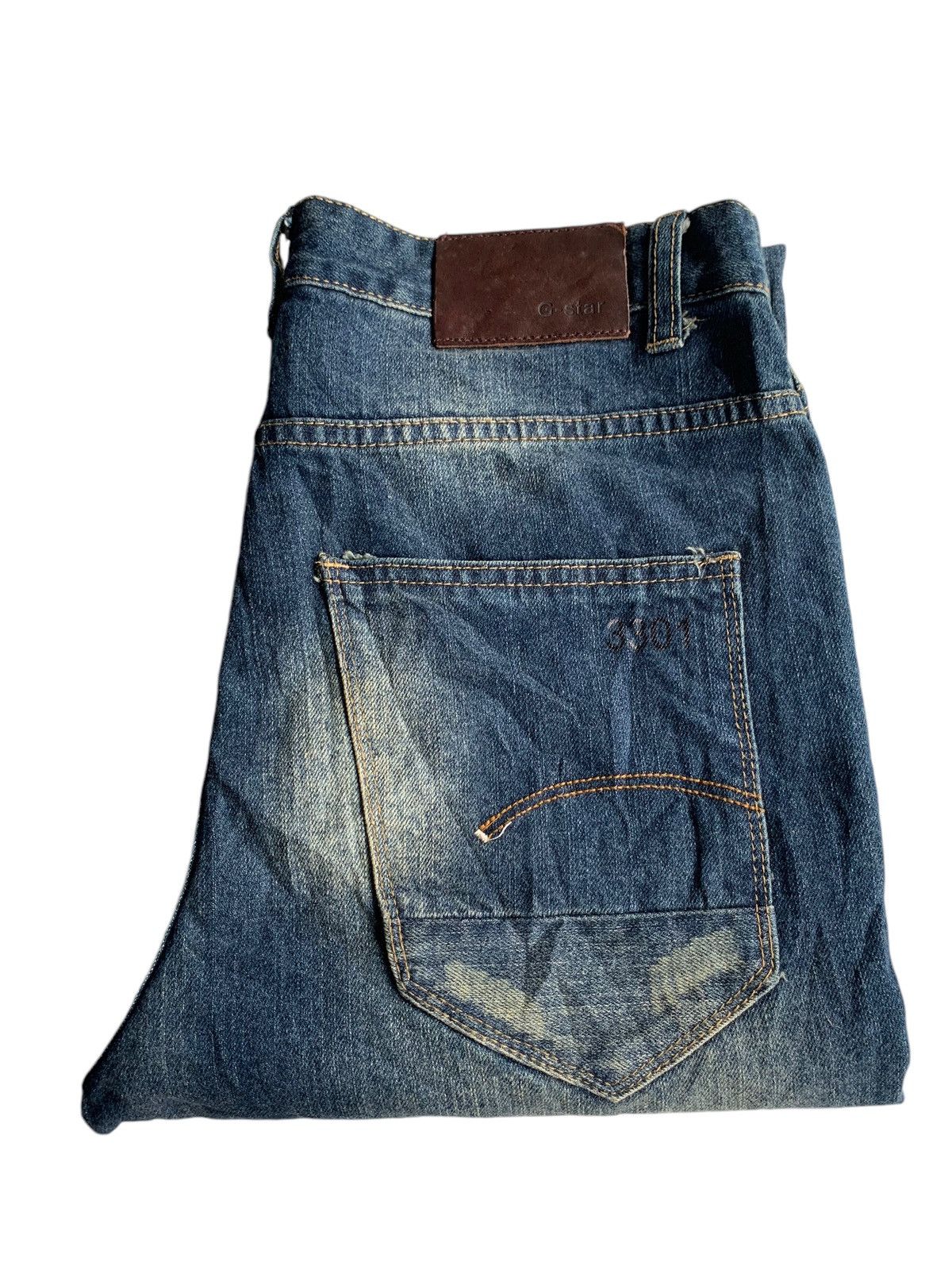 G-Star × Jean G-STAR RAW 3301 RARE DESIGN DISTRESSED DENIM Size US 33 - 13 Thumbnail