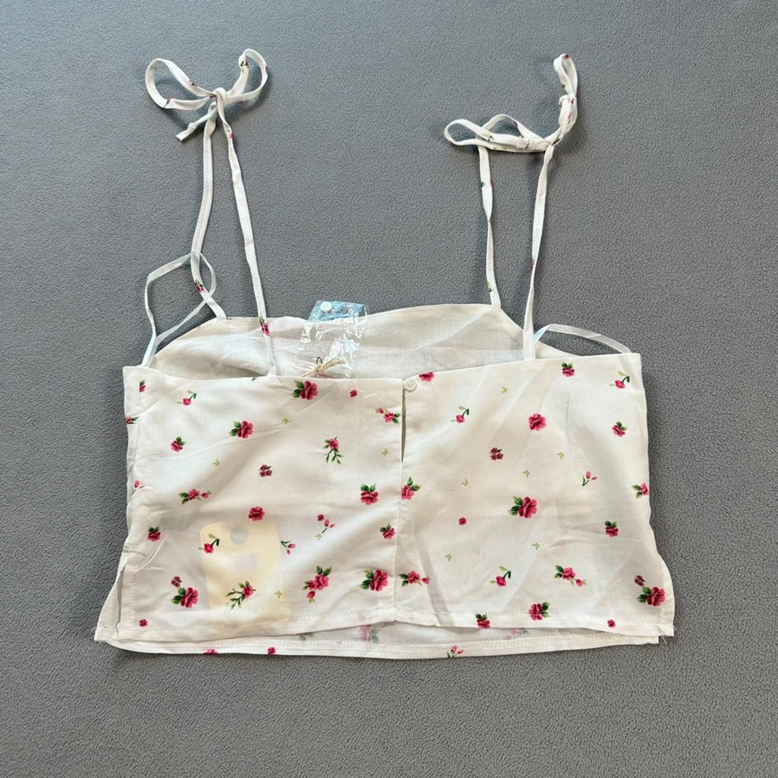 Other NWT 8 Birdies Australia Floral Crop Cami Tie Strap Womens M Size M / US 6-8 / IT 42-44 - 4 Thumbnail