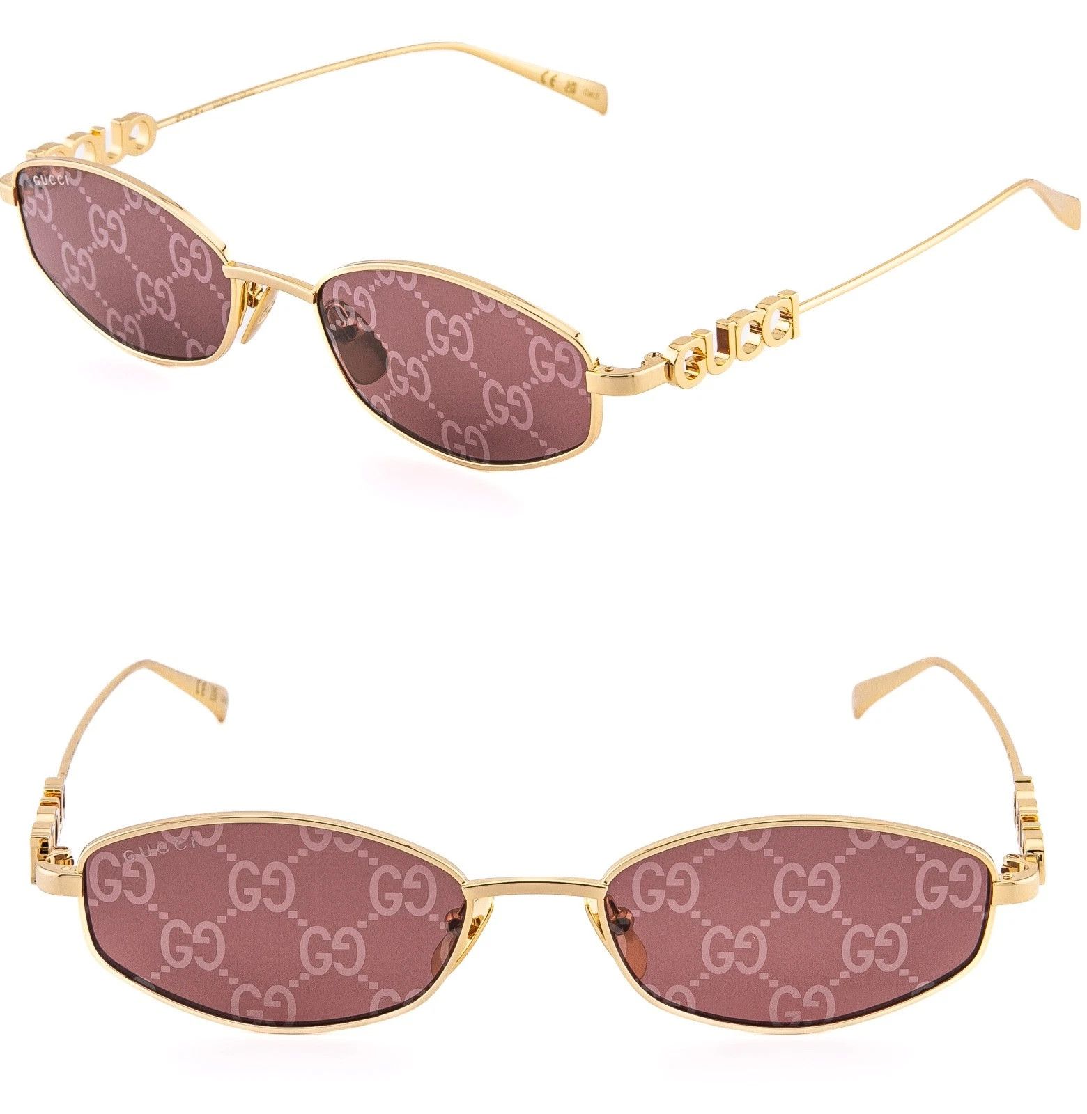 Gucci GUCCI 1802 Gg1802S Gold Red GUCCISSIMA Mirror Oval Narrow Size ONE SIZE - 1 Thumbnail