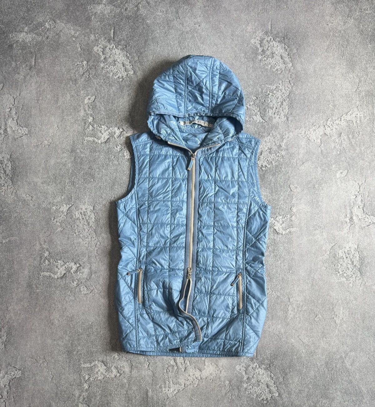 Frauenschuh Frauenschuh 3size blue quilted zip sleeveless jacket vest Size L / US 10 / IT 46 - 1 Thumbnail