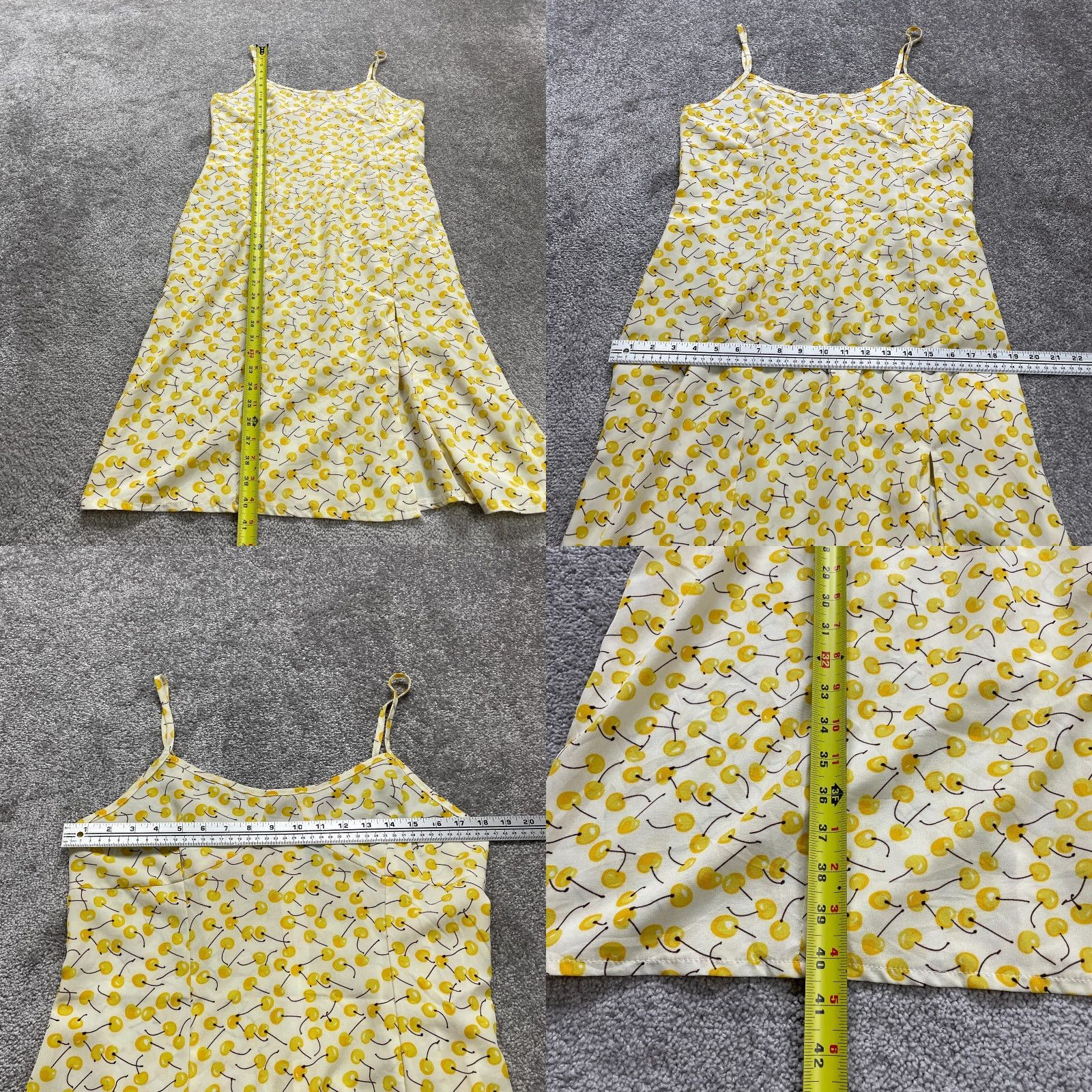 Shein Shein Dress Womens XL Yellow Cherry Midi Spaghetti Dainty Curve Soft Camisole Size XL / US 12-14 / IT 48-50 - 8 Thumbnail