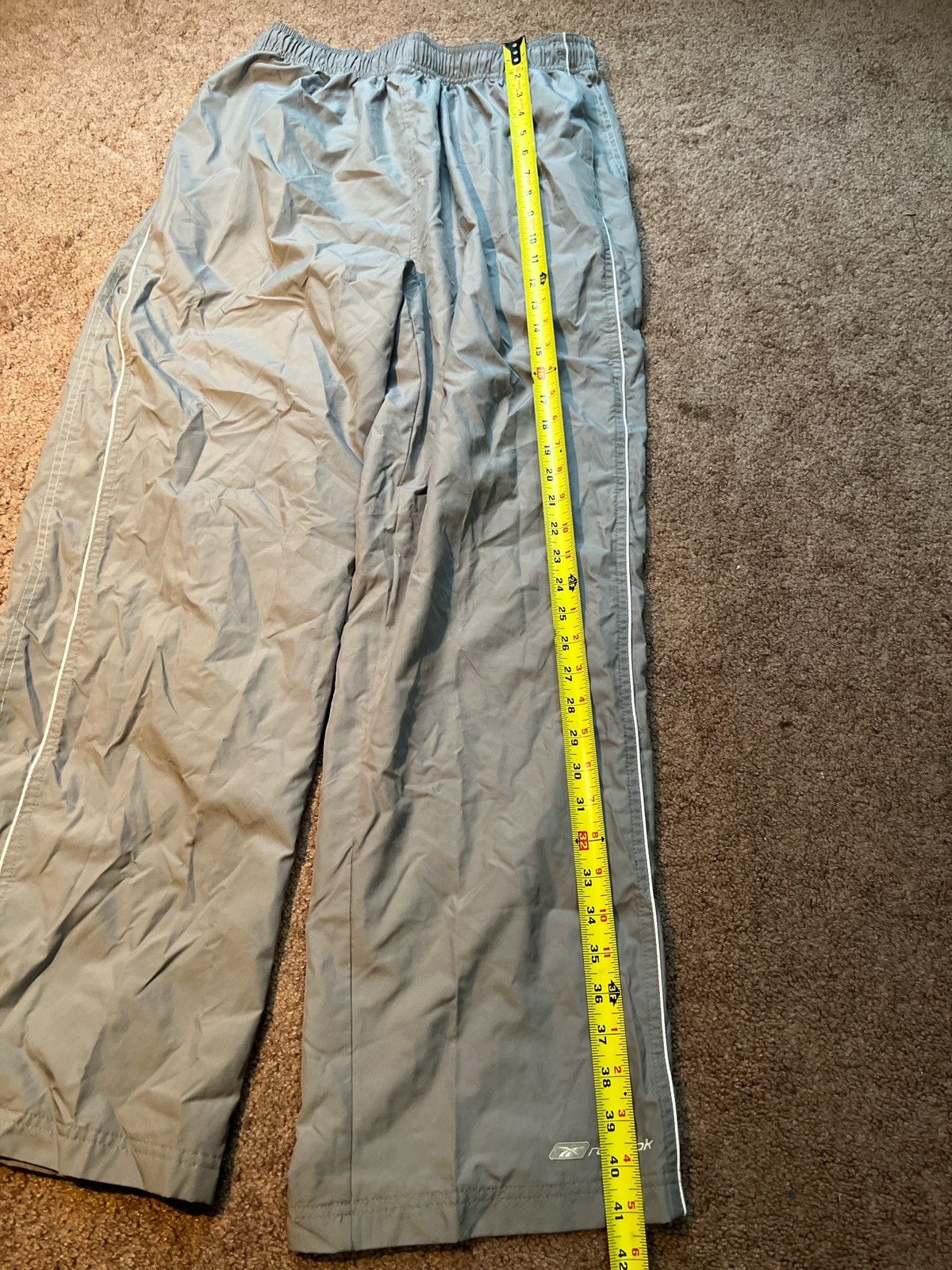 Reebok Vintage 90s Reebok Track Suit Pants Gray with white stripe Size US 31 - 4 Thumbnail