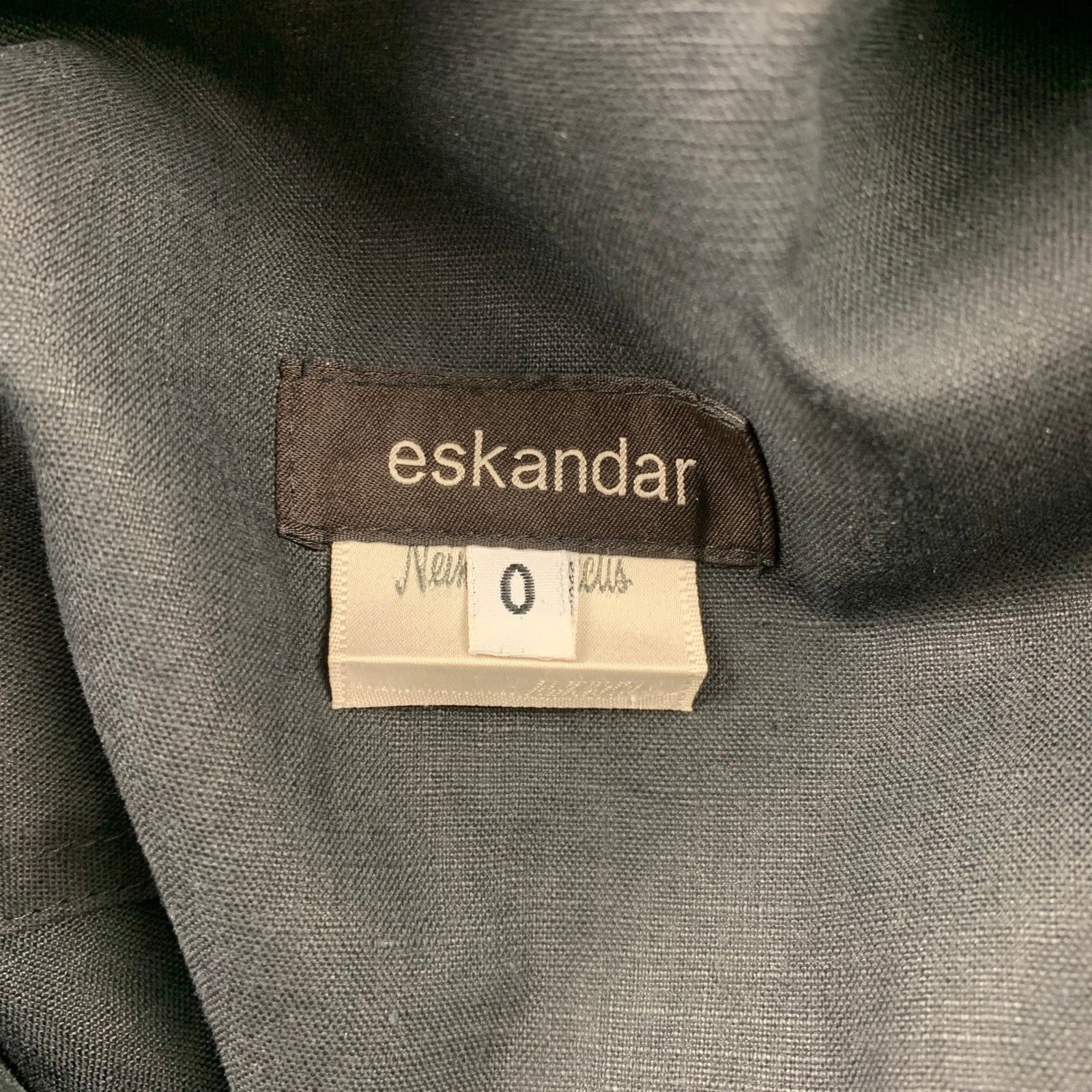 eskandar ESKANDAR Size One Size Charcoal Linen Overcoat Size ONE SIZE - 5 Thumbnail