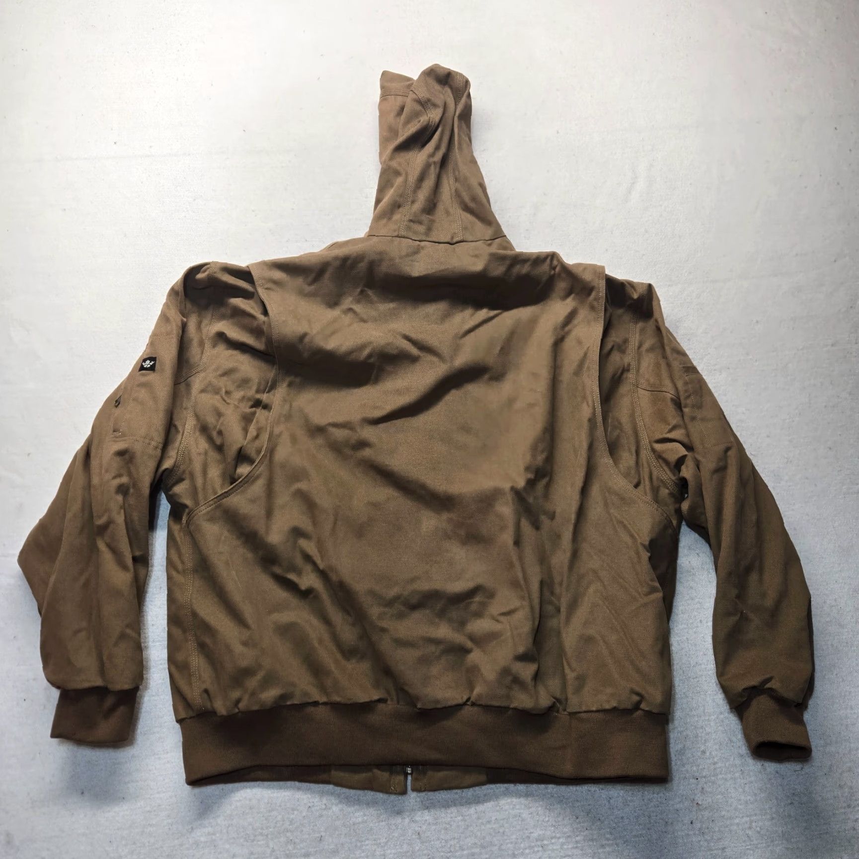 Vintage VINTAGE Crown Jacket Outerwear Canvas Workwear Hooded Full Zip Adult Men’s XXXXL 4XL Brown Cotton Polyester Nylon Lined Insulated Pockets Zip Size US XXL / EU 58 / 5 - 8 Thumbnail