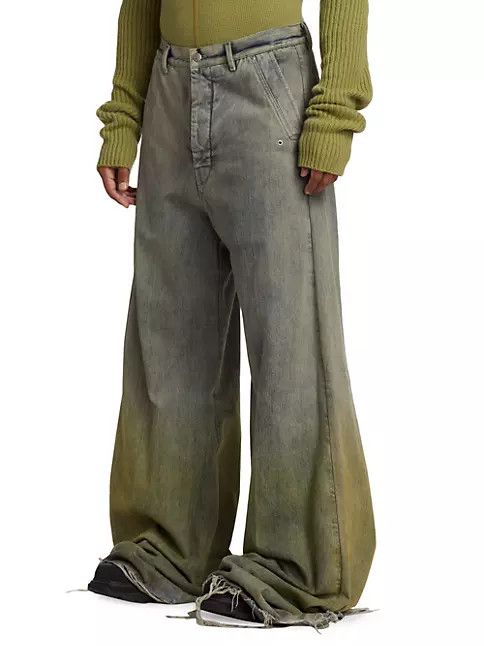 Rick Owens os11x0224 Dégradé Wide-Leg Jeans in Pearl Acid Degrade Size US 36 / EU 52 - 4 Thumbnail