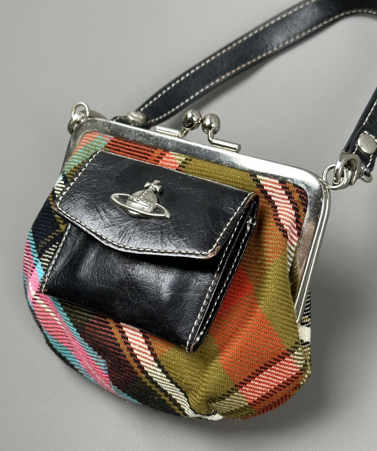 Vivienne Westwood Vivienne Westwood - Orb Logo Tartan Granny Clasp Purse Bag Size ONE SIZE - 3 Thumbnail