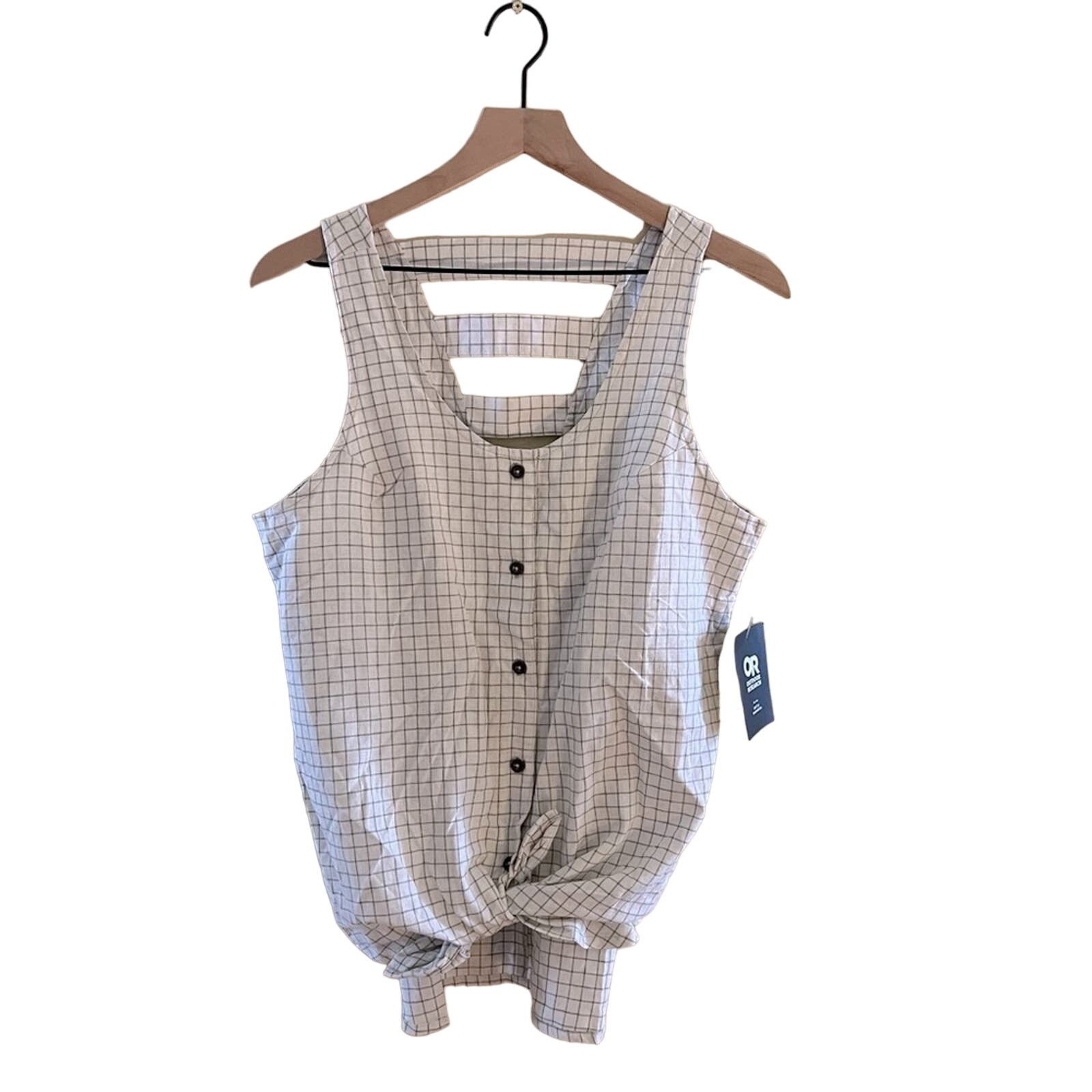 Outdoor Research NWT OUTDOOR RESEARCH plaid tie front sleeveless blouse M Size M / US 6-8 / IT 42-44 - 1 Thumbnail
