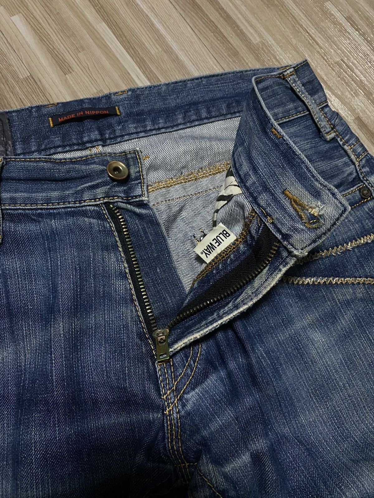 Japanese Brand 💥FLARE BLUEWAY JEANS💥 Size US 33 - 9 Thumbnail